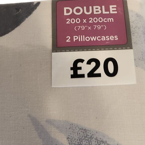 Dunelm Double Duvet Cover Set Zen Botanical Print, 79"x79" Polycotton Reversible - Picture 6 of 6